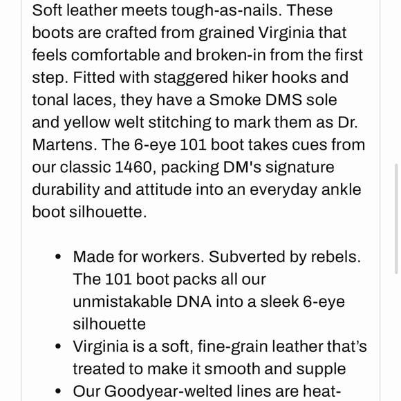 Dr Martens 101 Virginia boots, UK 5, NWT - Picture 10 of 14